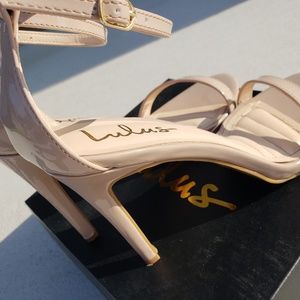 Nude ankle strap high heels